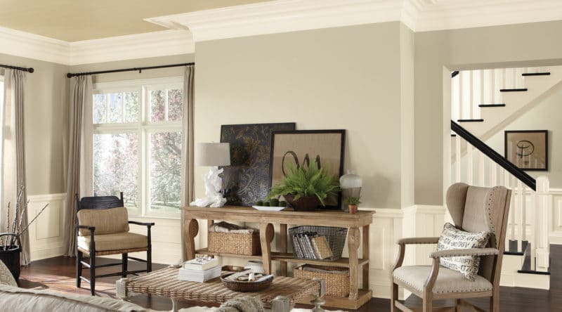 family room with painted walls