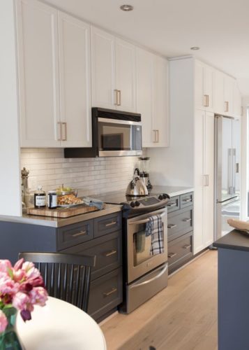 navy and white cabinets