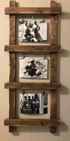 wooden framed family photos 