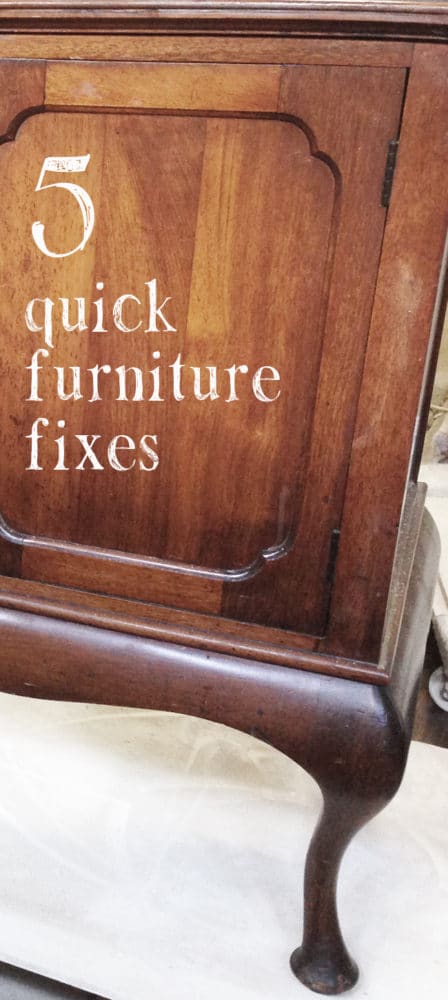 Quick Fixes For Common Furniture Flaws - Antique drawers that don't slide - Uneven legs - Non-Standard sized pulls - dings, dents, scratches - broken, missing drawers