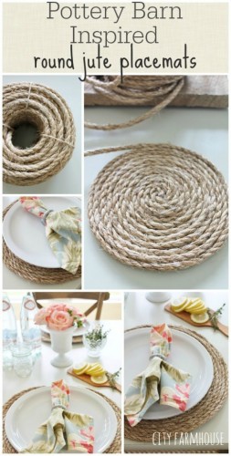 Pottery Barn Inspired Round Jute Placemats