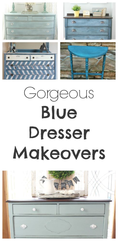 blue dresser makeover