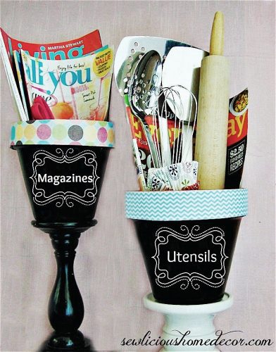 chalkboard paint pots