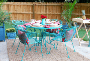 blue painted table