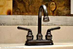 black painted bathroom faucet