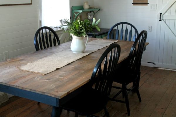 bright painted kitchen table