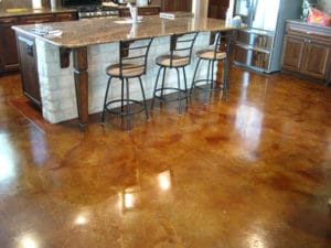 kitchen concrete stained floor