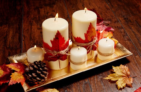 fall decor candles