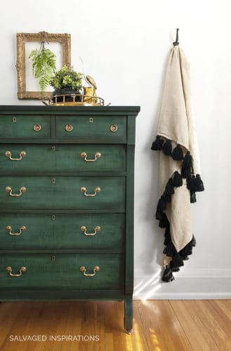 dark green painted dresser