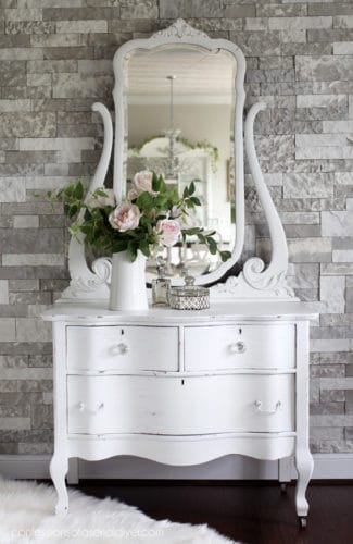 white painted dresser finish makeover