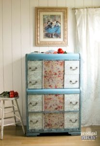 blue dresser makeover