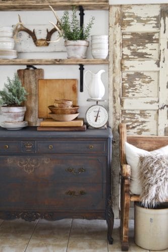 dresser makeover in blue