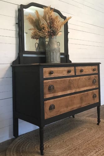 natural wood antique dresser