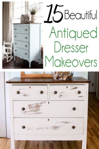 Hand painted antiqued dressers with before and after photos! 