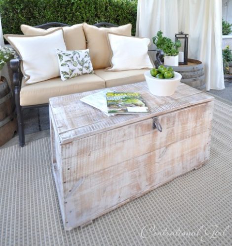 whitewash chest as a coffee table