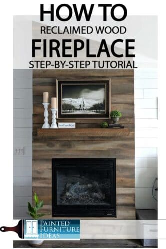 DIY fireplace makeovers are easier than you think.  Check out my tutorial for this reclaimed wood fireplace!  