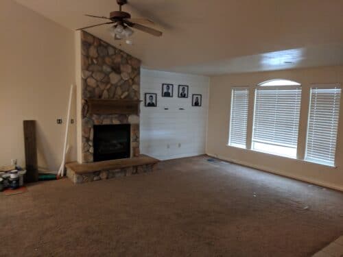 before fireplace makeover
