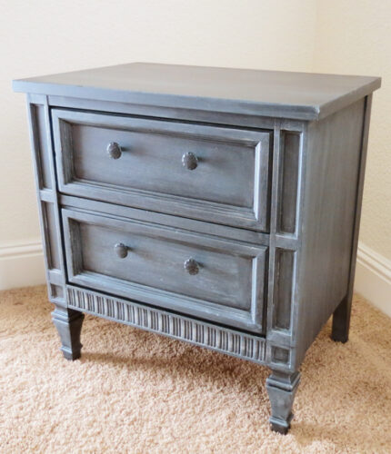 nightstand painted with antique finish