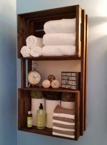 bathroom wall crate