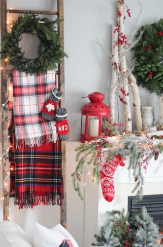 red plaid christmas decor