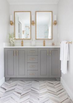 silver cabinets with gold hardware