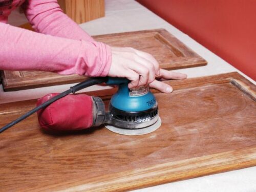 sanding kitchen cabinets