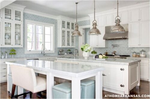 white kitchen with gray