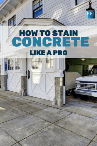 DIY stain concrete tips for a makeover garage project, learn how to get it done correctly!