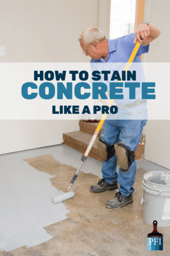 DIY stain concrete tips for a makeover garage project, learn how to get it done correctly!