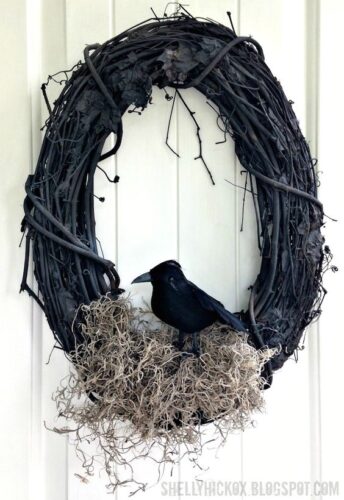 black raven wreath
