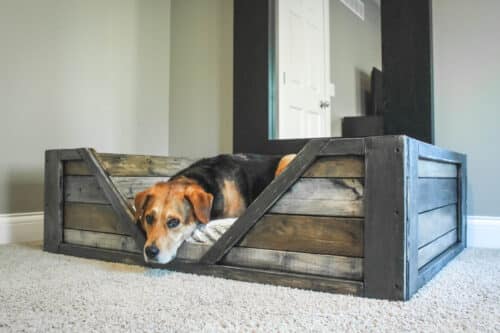 dog bed made from wood