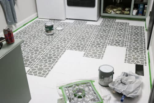 laundry floor being painted